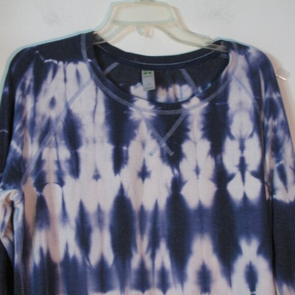 * Green Tea Tie Dye Sweatshirt Large Blue White Cozy Shirt Super Cute - Picture 2 of 6